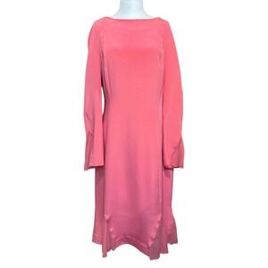 Garyk Lee Women's Coral Dress Midi Bell‎ Sleeve Party Dress Vintage Pink SZ 12